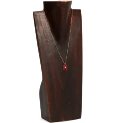 Collier cornaline ex-voto en acier inoxydable