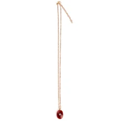 Collier cornaline ex-voto en acier inoxydable