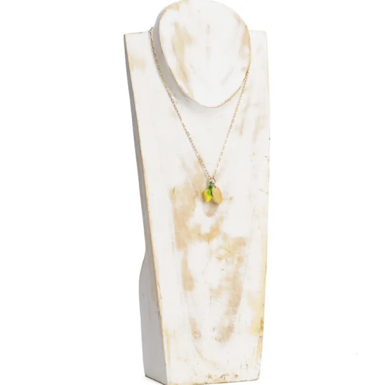 Collier Dolce Vita en acier inoxydable doré et fruits en verre Citron