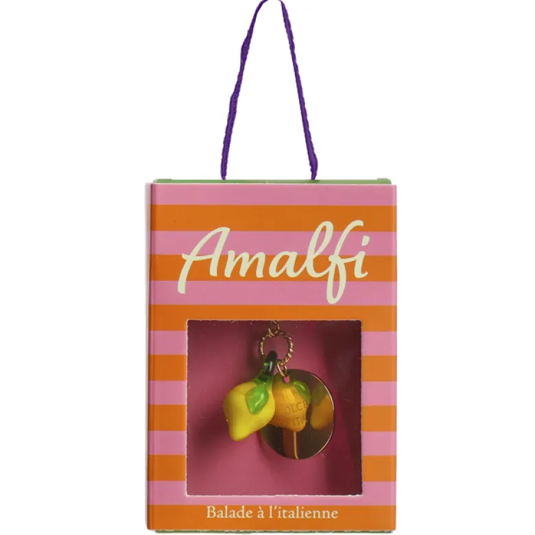 Collier Dolce Vita en acier inoxydable doré et fruits en verre Citron