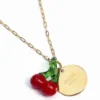 Collier Dolce Vita en acier inoxydable doré et fruits en verre Cerises