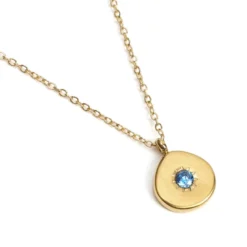 Collier du zodiaque acier doré et strass en verre collection Aura Capricorne
