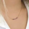 Collier fin et perles d'améthyste