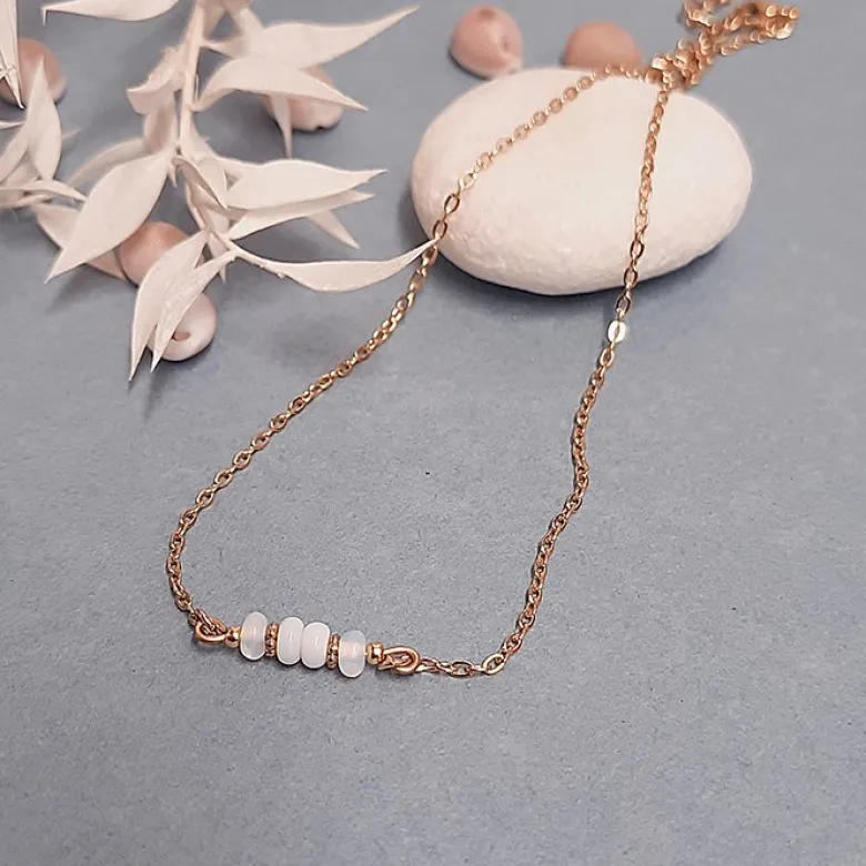 Collier fin mini rêve mariage blanc
