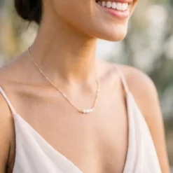 Collier fin mini rêve mariage blanc