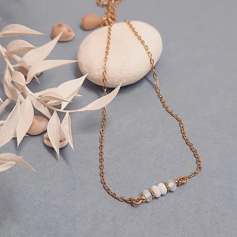 Collier fin mini rêve mariage blanc
