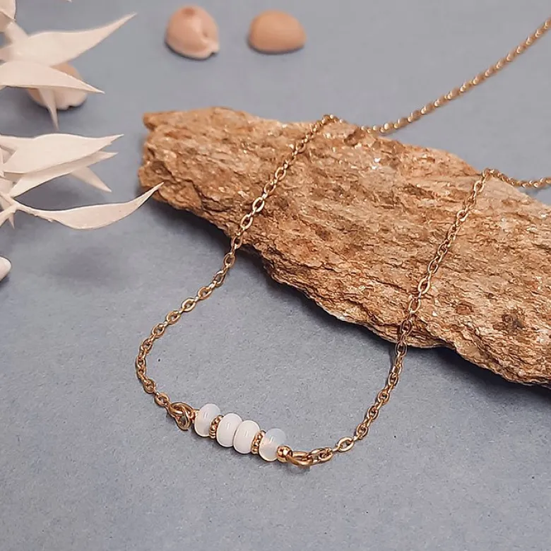 Collier fin mini rêve mariage blanc