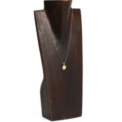 Collier Lucky en acier inoxydable doré trèfle et verre