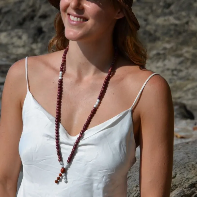 Collier mala amarante howlite vénusia