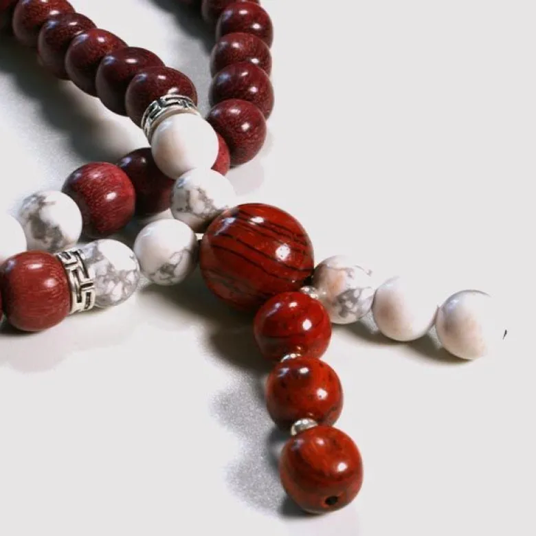 Collier mala amarante howlite vénusia