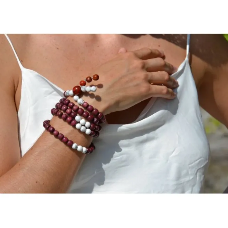 Collier mala amarante howlite vénusia