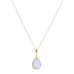 Collier Mars Calcédoine bleue