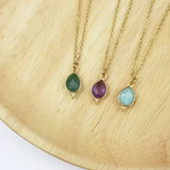 Collier mini pendentif pierre amazonite
