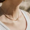 Collier or pampilles petits medaillons
