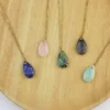 Collier pendentif goutte - amazonite