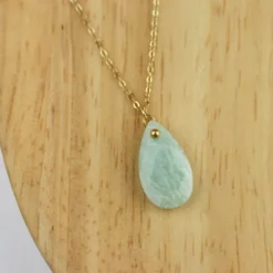 Collier pendentif goutte - amazonite