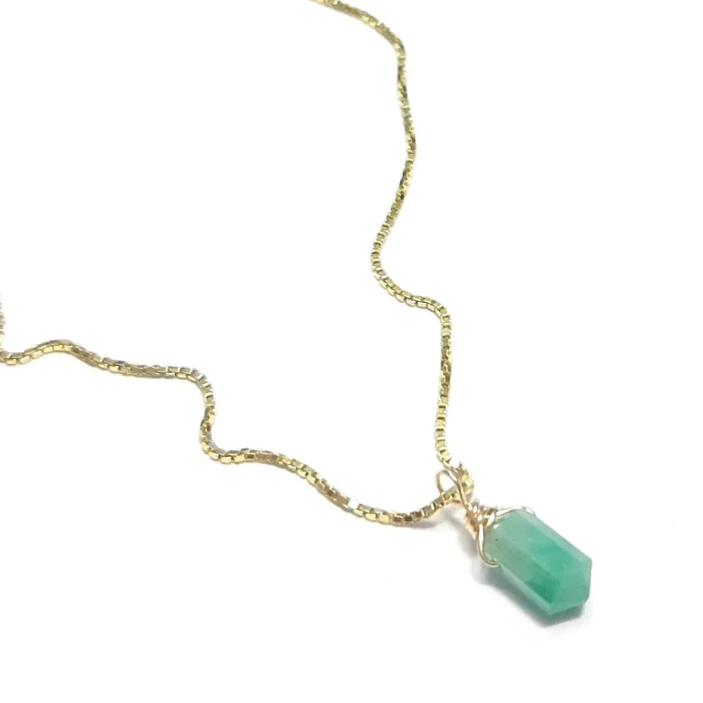Collier pendule en emeraude argent 925