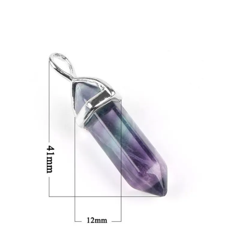 Collier pendule en fluorite