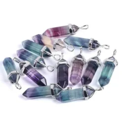 Collier pendule en fluorite