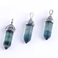 Collier pendule en fluorite