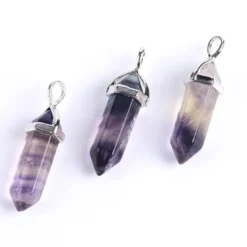 Collier pendule en fluorite