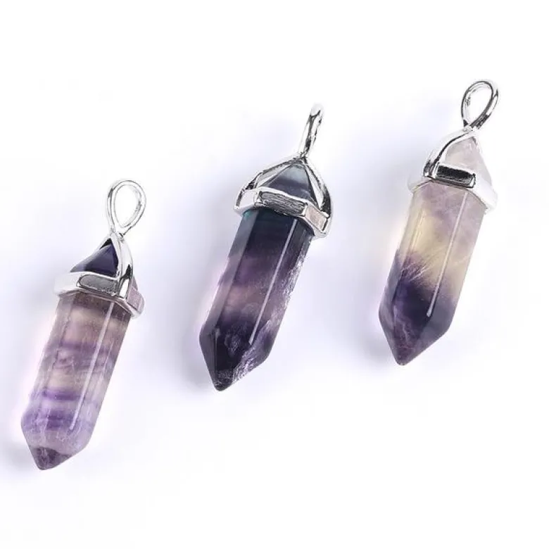 Collier pendule en fluorite