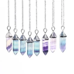 Collier pendule en fluorite