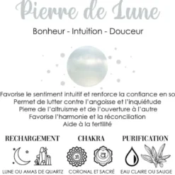 Collier pierre de lune helena or