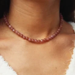 Collier pierre de soleil helena or