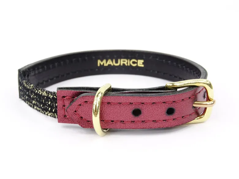Collier pour chat panthera pardus by maurice en cuir - taille 3 - rouge