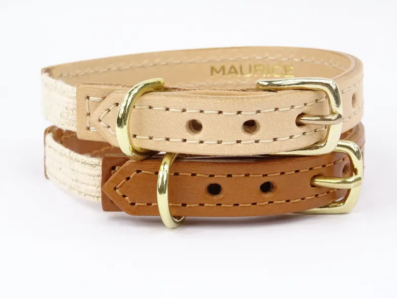 Collier pour chat panthera tigris by maurice en cuir - taille 3 - crème