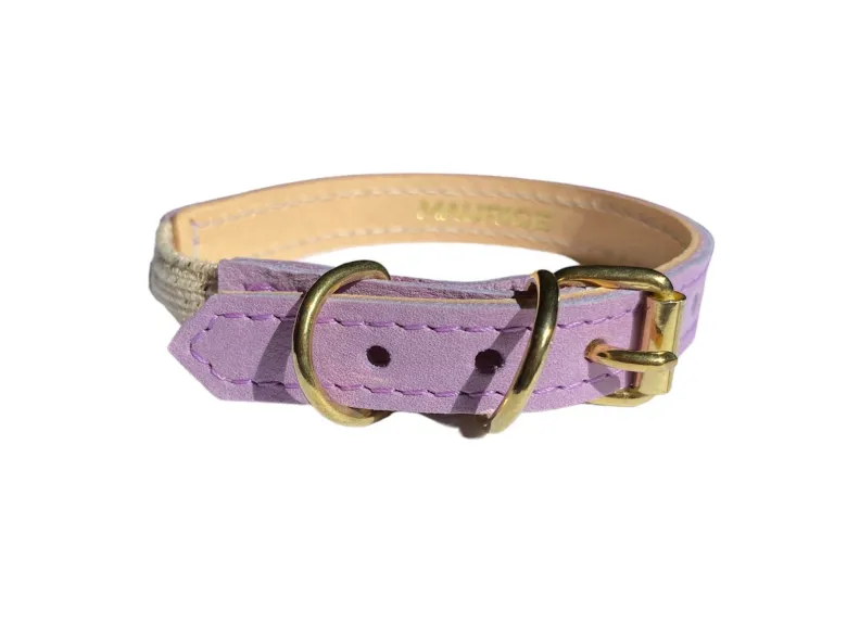 Collier pour chat panthera uncia by maurice en nubuck - taille 1 - lilas