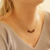 Collier ras de cou grenat