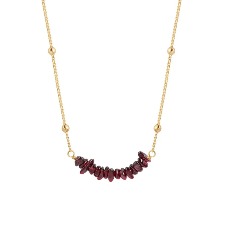 Collier ras de cou grenat