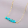 Collier ras de cou turquoise brutes
