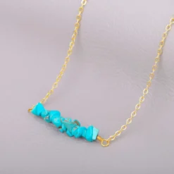 Collier ras de cou turquoise brutes