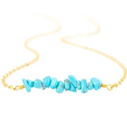 Collier ras de cou turquoise brutes