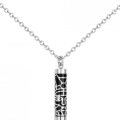 Collier tiki noir en acier