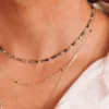 Collier - yézidis vert - argent