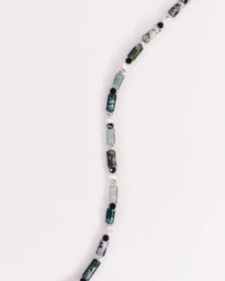 Collier - yézidis vert - argent