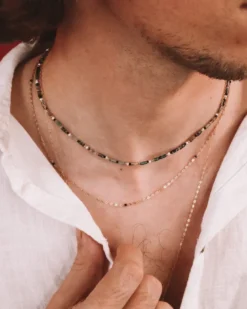 Collier - yézidis vert - or