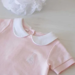 Combishort bébé rose 1