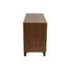 Commode bois foncé noyer et métal noir 6 tiroirs l120 cm manny