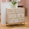 Commode en bois de manguier et métal