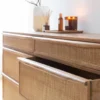 Commode en bois de manguier et cannage rim