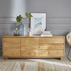 Commode mindi 3 tiroirs 2 portes