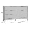 Commode rose poudré et métal doré 6 tiroirs l120 cm giana
