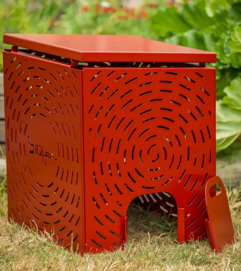 Composteur design taille moyenne en métal - vert pin - 350l
