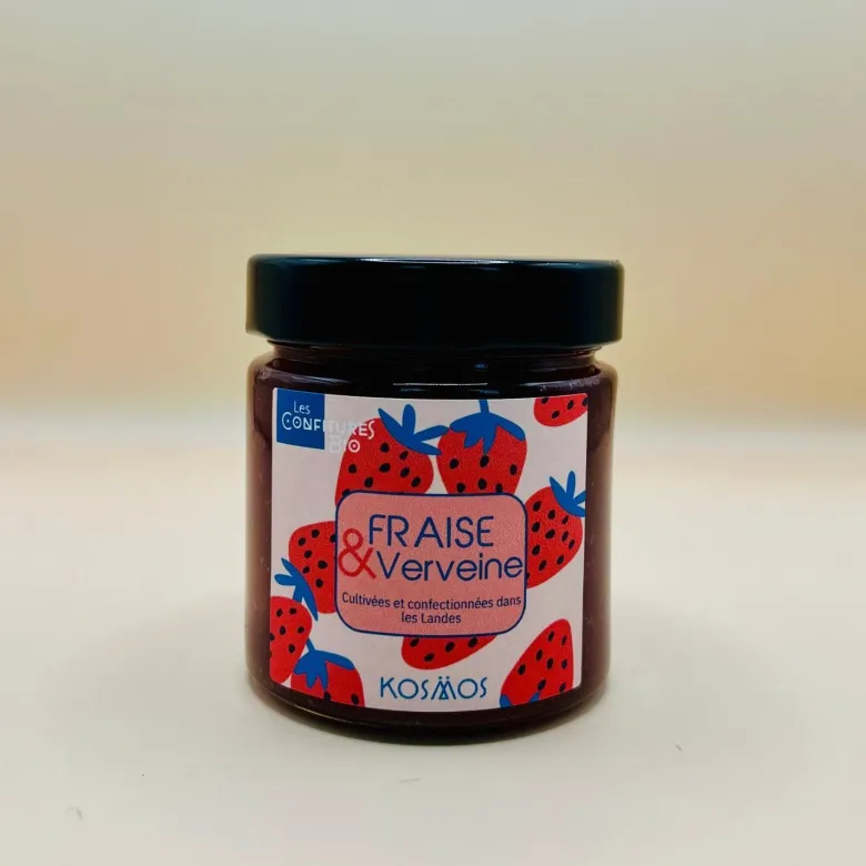 Confiture extra fraise verveine bio