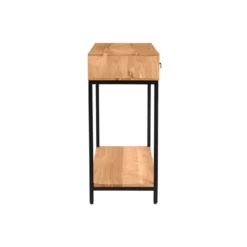 Console avec rangements 2 tiroirs en bois massif et métal noir l80 cm axelle